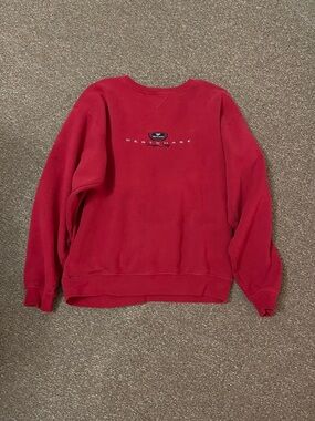 Head Men's Red Crewneck Sweatshirt with Subtle Back Logo